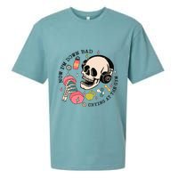 Now Im Down Bad Funny Skeleton Workout Gymer Sueded Cloud Jersey T-Shirt