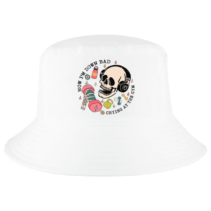 Now Im Down Bad Funny Skeleton Workout Gymer Cool Comfort Performance Bucket Hat