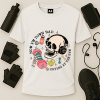 Now Im Down Bad Funny Skeleton Workout Gymer Cooling Performance Crew T-Shirt