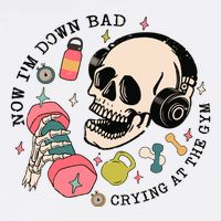 Now Im Down Bad Funny Skeleton Workout Gymer Cooling Performance Crew T-Shirt