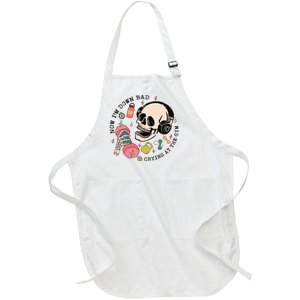 Now Im Down Bad Funny Skeleton Workout Gymer Full-Length Apron With Pockets