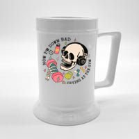 Now Im Down Bad Funny Skeleton Workout Gymer Beer Stein