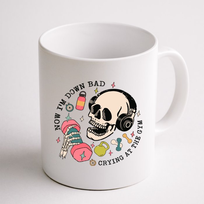 Now Im Down Bad Funny Skeleton Workout Gymer Coffee Mug