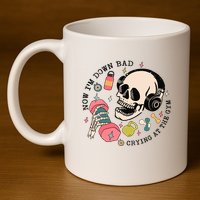 Now Im Down Bad Funny Skeleton Workout Gymer 11oz C Handle Ceramic Mug