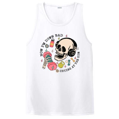 Now Im Down Bad Funny Skeleton Workout Gymer PosiCharge Competitor Tank