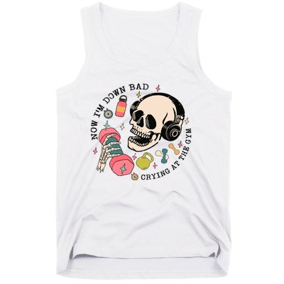 Now Im Down Bad Funny Skeleton Workout Gymer Tank Top