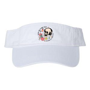 Now Im Down Bad Funny Skeleton Workout Gymer Valucap Bio-Washed Visor