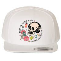 Now Im Down Bad Funny Skeleton Workout Gymer Wool Snapback Cap