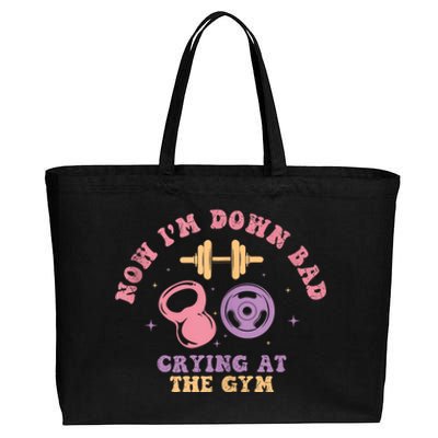 Now IM Down Bad Crying At The Gym Cotton Canvas Jumbo Tote