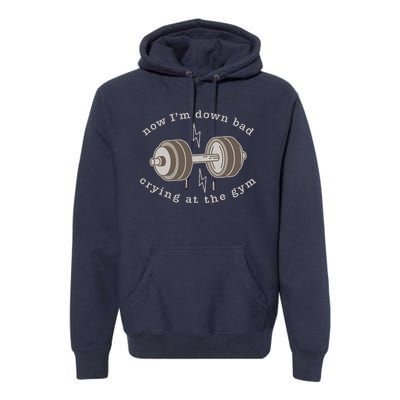 Now Im Down Bad Crying At The Gym Premium Hoodie