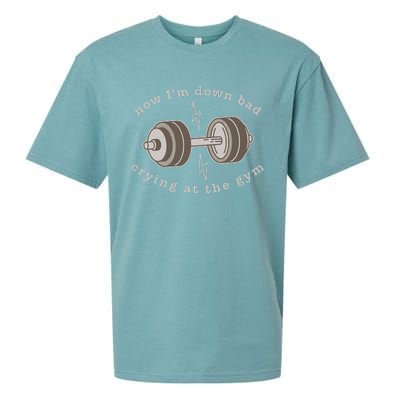 Now Im Down Bad Crying At The Gym Sueded Cloud Jersey T-Shirt