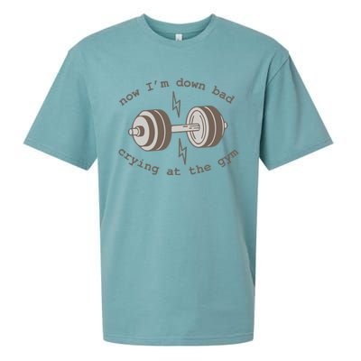 Now Im Down Bad Crying At The Gym Ttpd Sueded Cloud Jersey T-Shirt