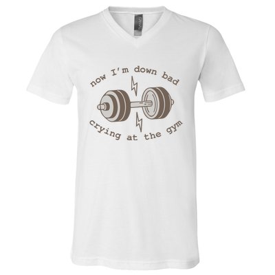 Now Im Down Bad Crying At The Gym Ttpd V-Neck T-Shirt