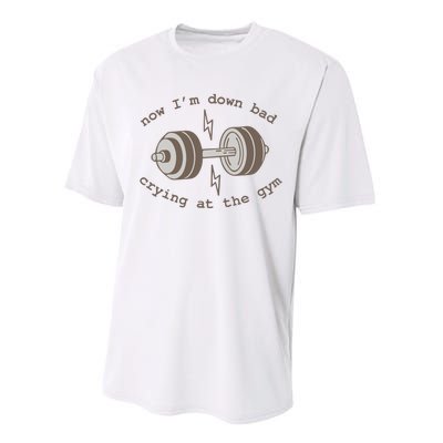 Now Im Down Bad Crying At The Gym Ttpd Performance Sprint T-Shirt