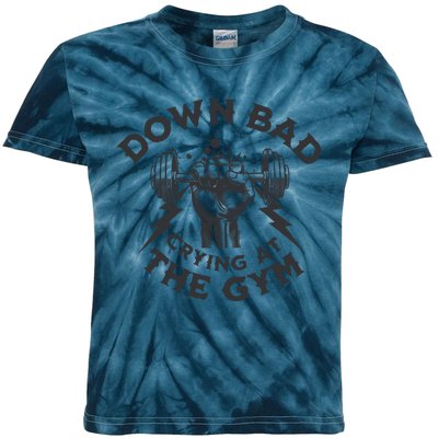 Now Im Down Bad Crying At The Gym Lyrics Ttpd Kids Tie-Dye T-Shirt