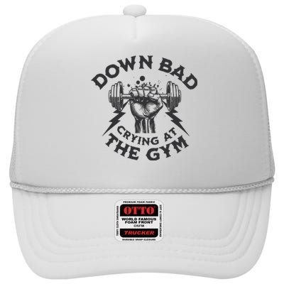 Now Im Down Bad Crying At The Gym Lyrics Ttpd High Crown Mesh Back Trucker Hat