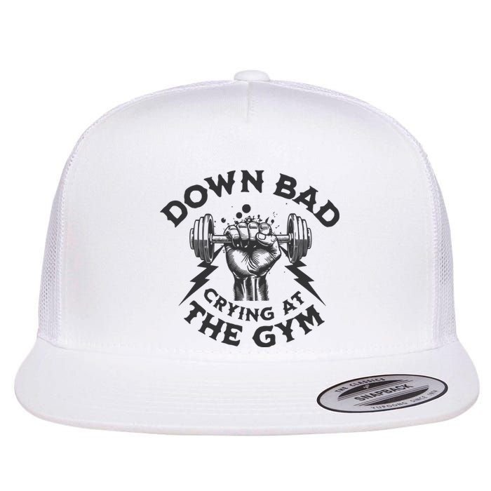 Now Im Down Bad Crying At The Gym Lyrics Ttpd Flat Bill Trucker Hat