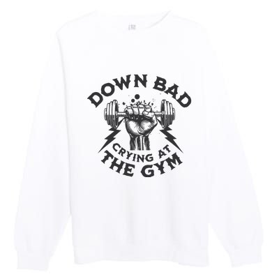 Now Im Down Bad Crying At The Gym Lyrics Ttpd Premium Crewneck Sweatshirt