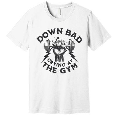 Now Im Down Bad Crying At The Gym Lyrics Ttpd Premium T-Shirt