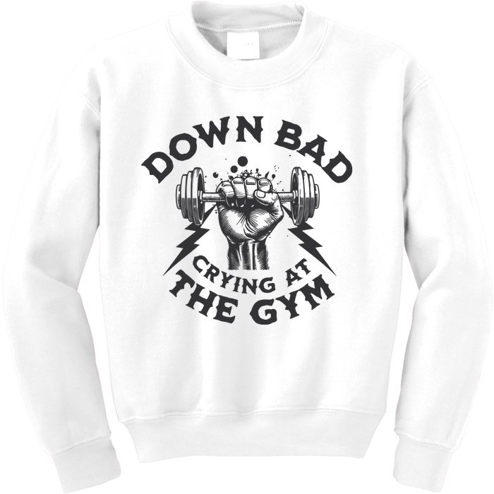 Now Im Down Bad Crying At The Gym Lyrics Ttpd Kids Sweatshirt