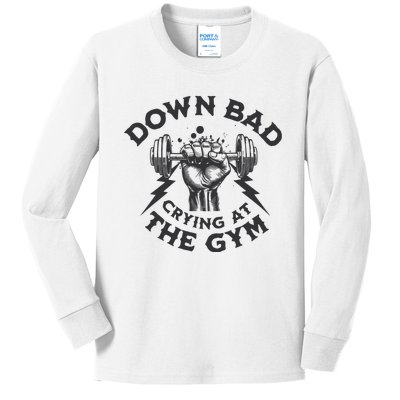 Now Im Down Bad Crying At The Gym Lyrics Ttpd Kids Long Sleeve Shirt