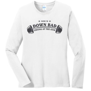 Now Im Down Bad Crying At The Gym Ttpd Album Ladies Long Sleeve Shirt