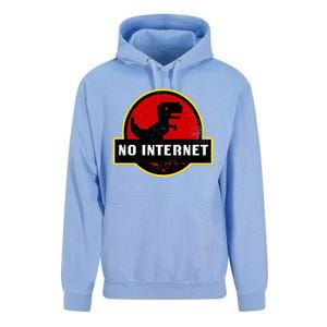 No Internet Dinosaur Park Logo Parody Distressed Unisex Surf Hoodie