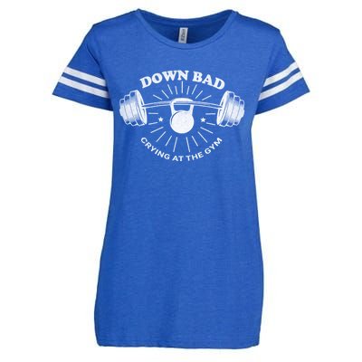 Now Im Down Bad Crying At The Gym Funny Enza Ladies Jersey Football T-Shirt