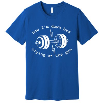 Now IM Down Bad Crying At The Gym Funny Workout Gift Premium T-Shirt