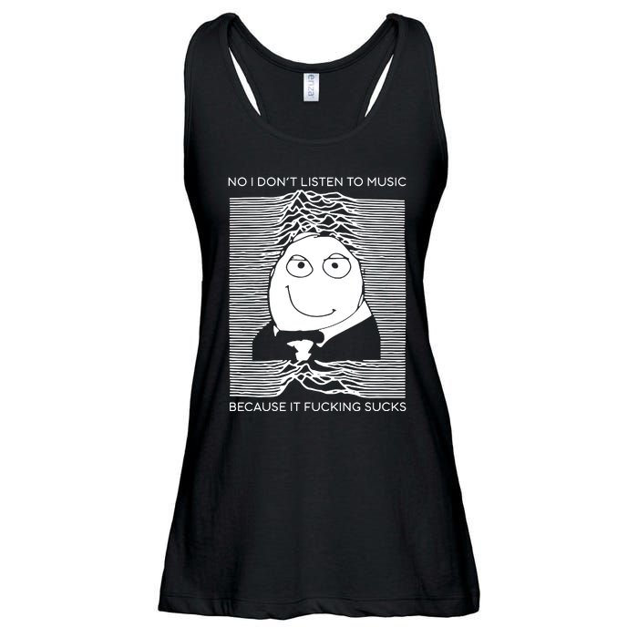 No I Don’t Listen To Music Because It Fucking Sucks Ladies Essential Flowy Tank