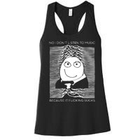 No I Don’t Listen To Music Because It Fucking Sucks Women's Racerback Tank