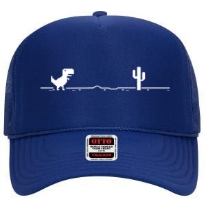 No Internet Dinosaur Graphic Design Gift High Crown Mesh Back Trucker Hat