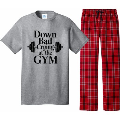 Now Im Down Bad Crying At The Gym Funny Pajama Set