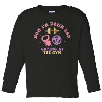 Now IM Down Bad Crying At The Gym Tank Top.Png Toddler Long Sleeve Shirt