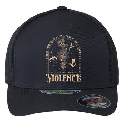 Nowhere In Existence Violence Retro Fantasy Book Dragon Flexfit Unipanel Trucker Cap
