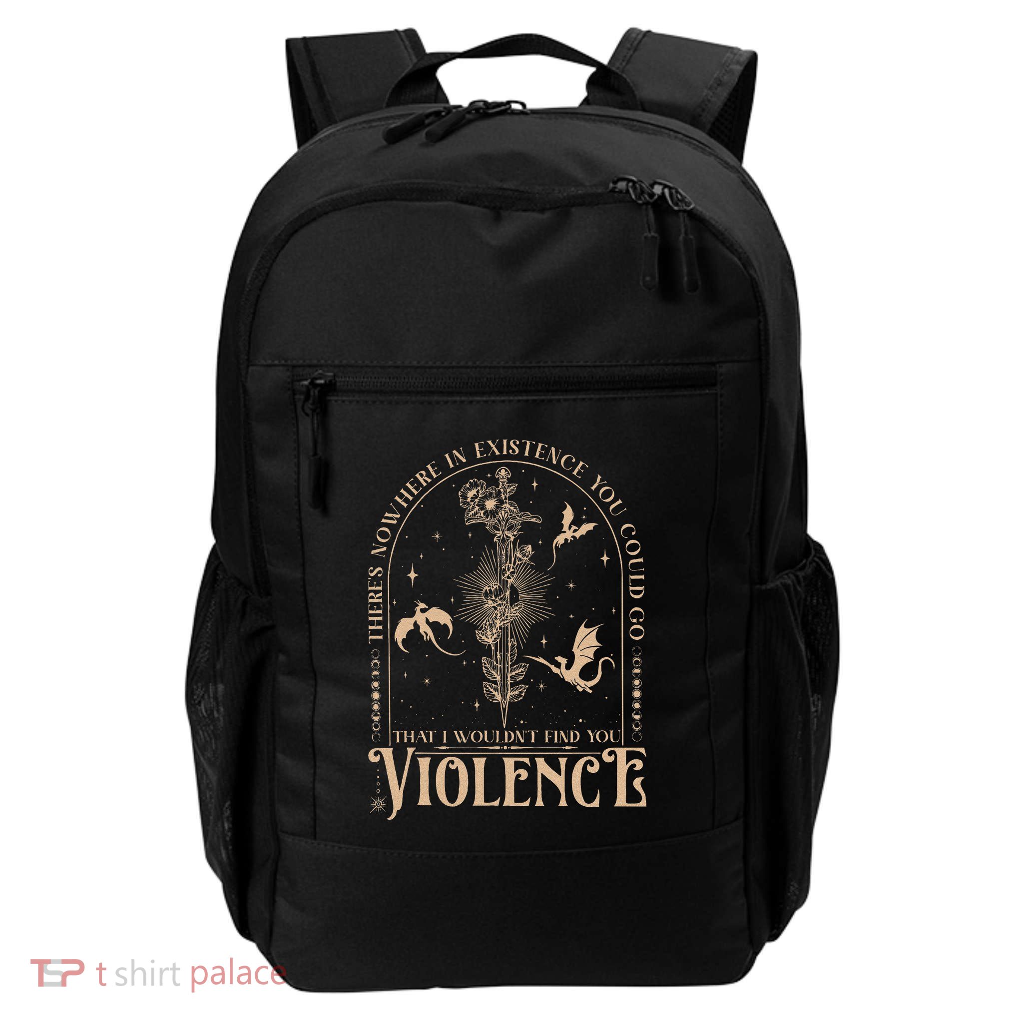 Nowhere In Existence Violence Retro Fantasy Book Dragon Daily Commute Backpack