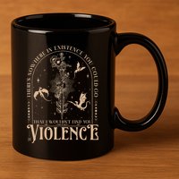Nowhere In Existence Violence Retro Fantasy Book Dragon 11oz C Handle Ceramic Mug