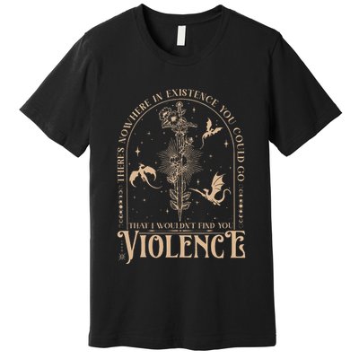 Nowhere In Existence Violence Retro Fantasy Book Dragon Premium T-Shirt