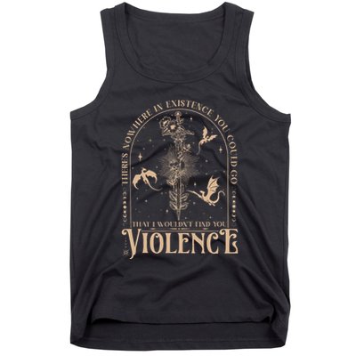 Nowhere In Existence Violence Retro Fantasy Book Dragon Tank Top