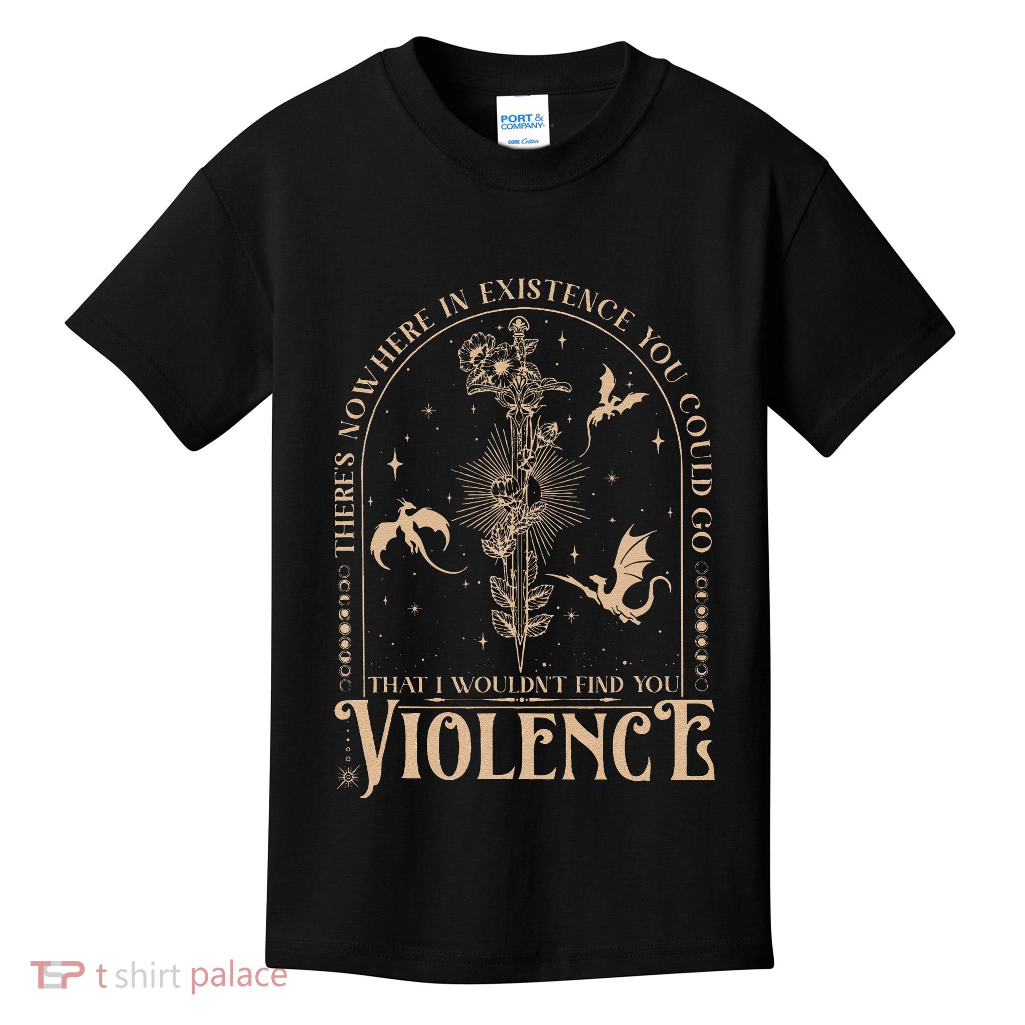 Nowhere In Existence Violence Retro Fantasy Book Dragon Kids T-Shirt