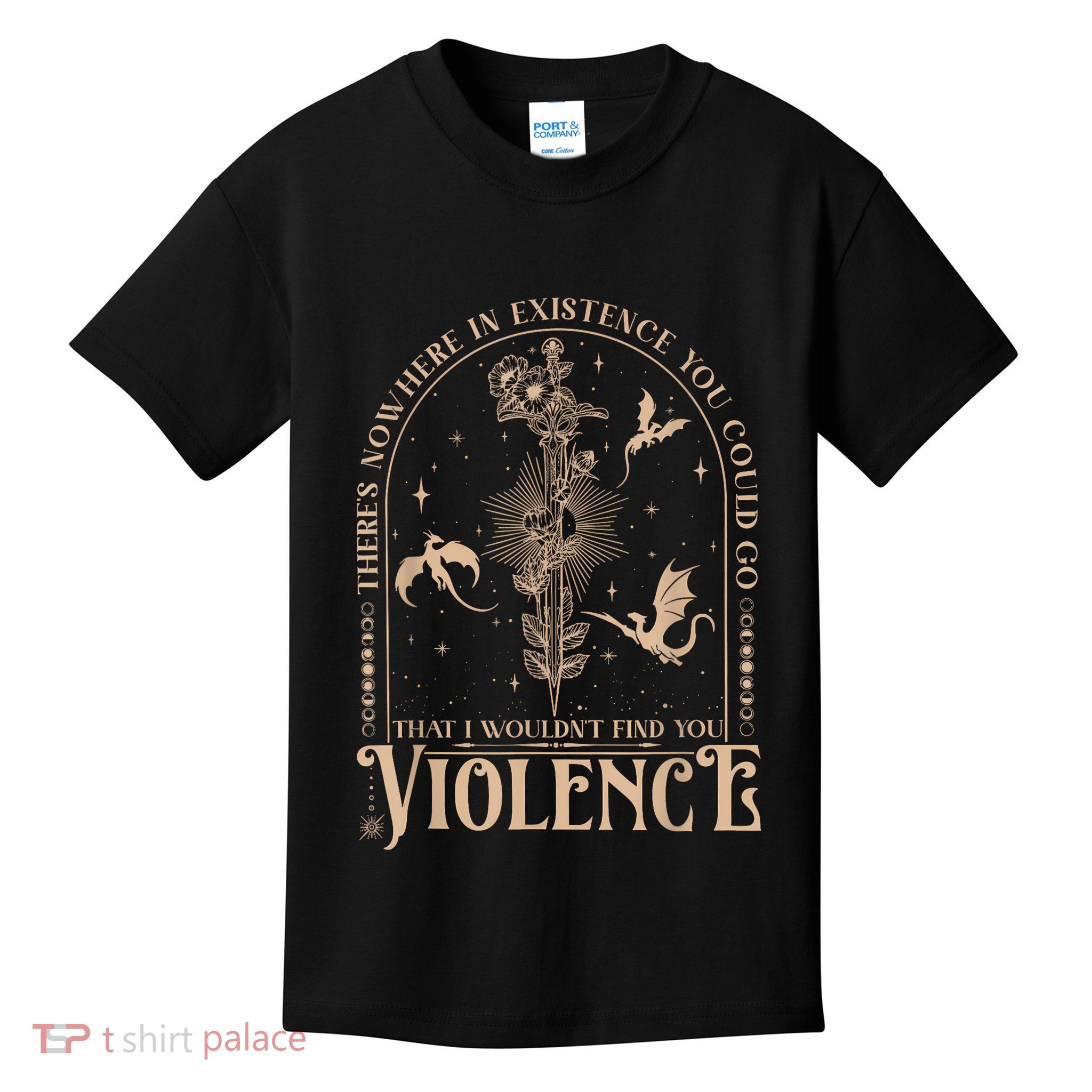 Nowhere In Existence Violence Retro Fantasy Book Dragon Kids T-Shirt