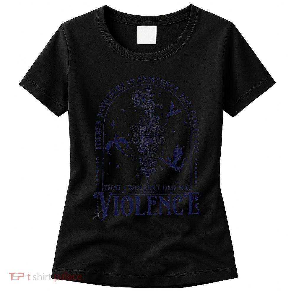 Nowhere In Existence Violence Retro Fantasy Book Dragon Womens T-Shirt