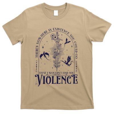 Nowhere In Existence Violence Retro Fantasy Book Dragon T-Shirt