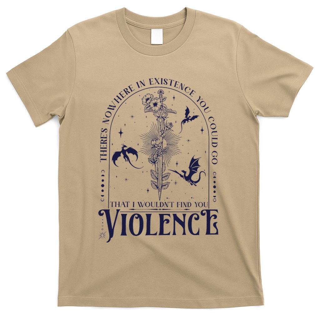 Nowhere In Existence Violence Retro Fantasy Book Dragon T-Shirt