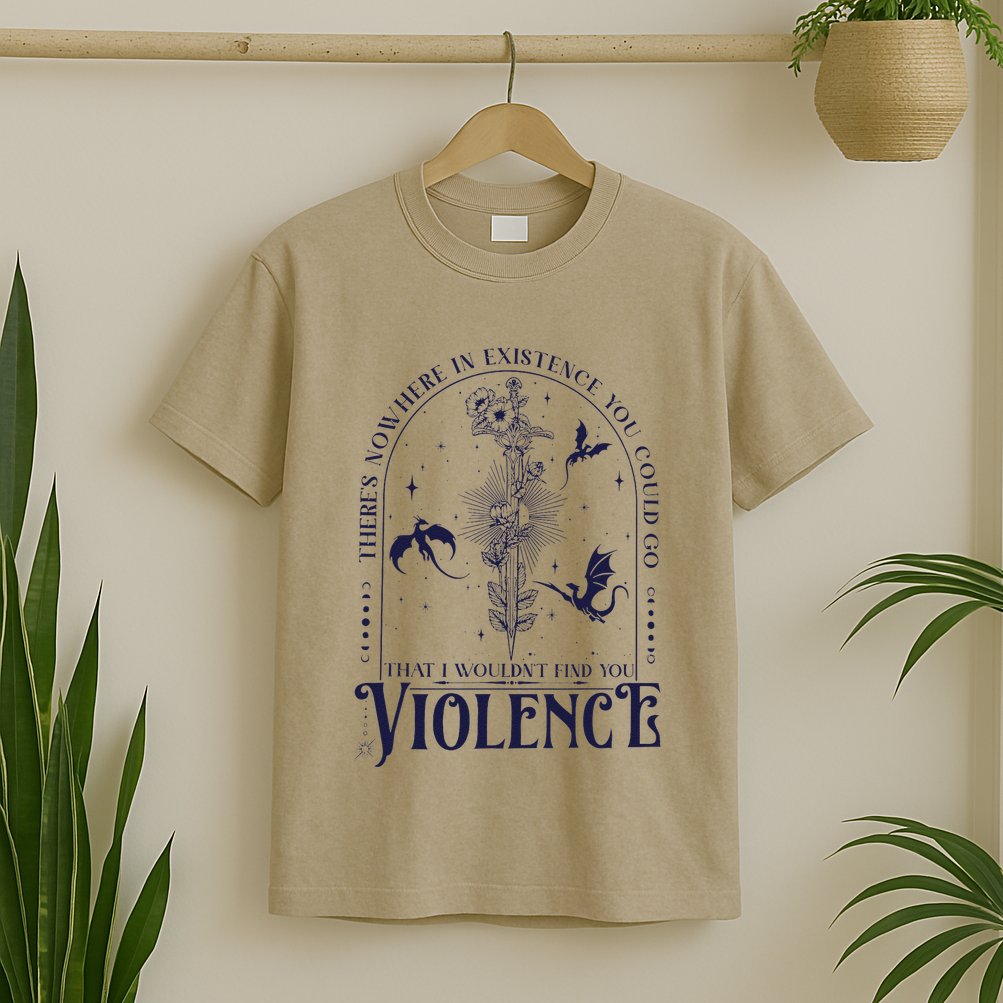 Nowhere In Existence Violence Retro Fantasy Book Dragon T-Shirt