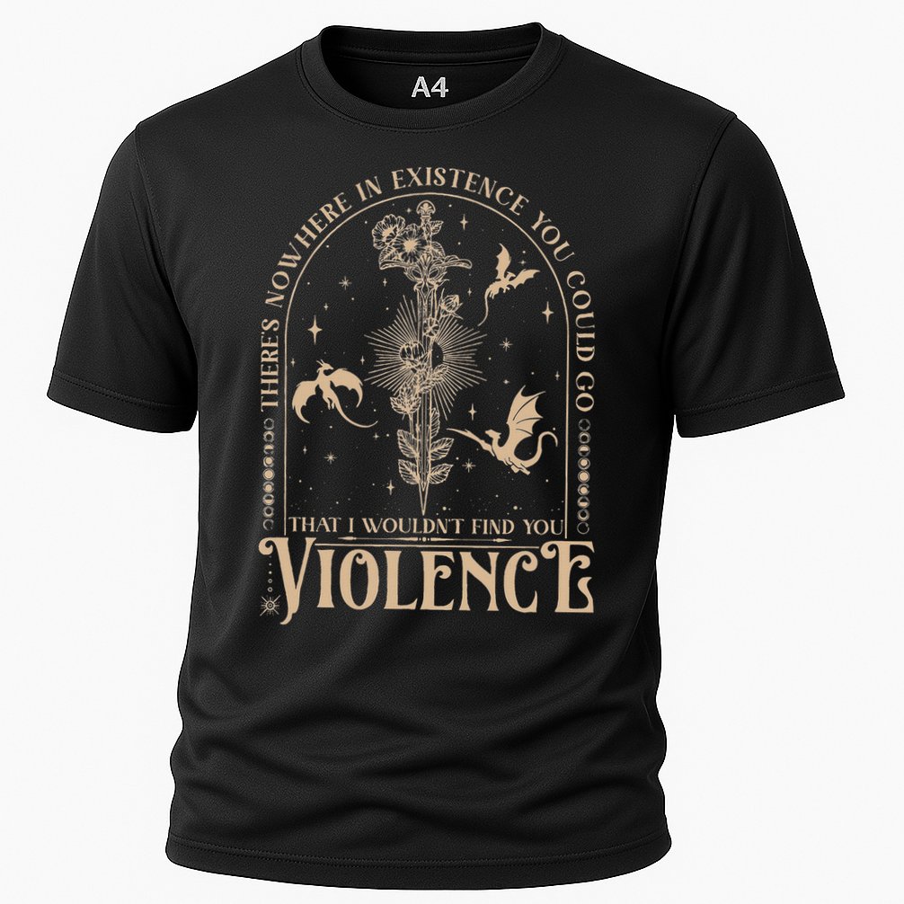 Nowhere In Existence Violence Retro Fantasy Book Dragon Performance Shirt