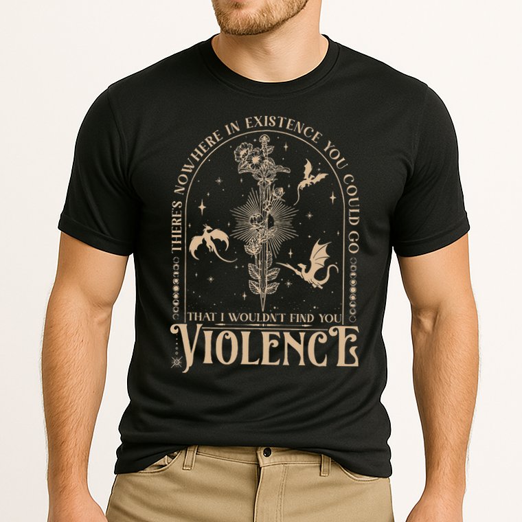 Nowhere In Existence Violence Retro Fantasy Book Dragon Performance Shirt