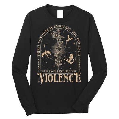 Nowhere In Existence Violence Retro Fantasy Book Dragon Long Sleeve Shirt