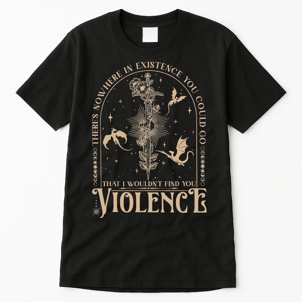 Nowhere In Existence Violence Retro Fantasy Book Dragon Tall T-Shirt
