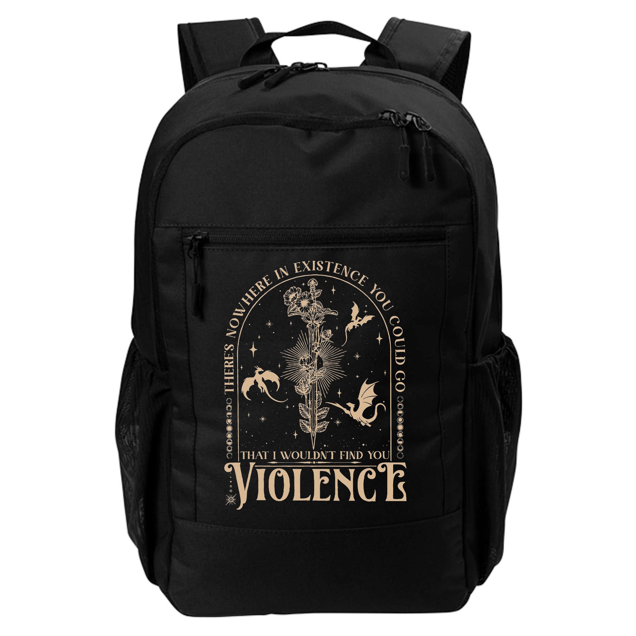 Nowhere In Existence Violence Retro Fantasy Book Dragon Backpack